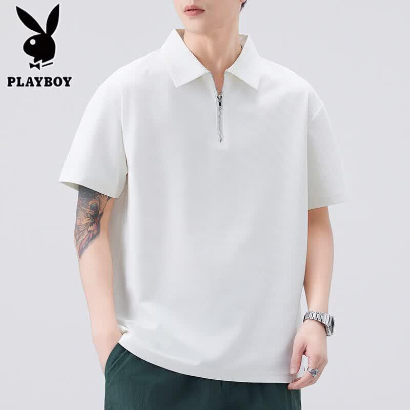 Мужская футболка-поло Playboy с молнией на полпути XL