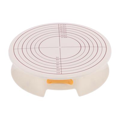 Base de Plateau Tournant à Gâteau DIY Antidérapante Tournante Support Décoration Gâteau Outil de Pâtisserie avec Échelle