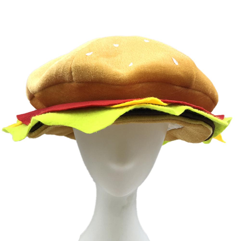 Halloween Hamburger Fancy Hat Cheeseburger Shaped Fast Food Hat Carnival Christmas Party Dress Up