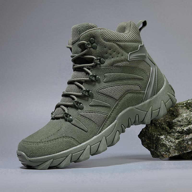 Breathable Large Size Hiking Shoes Men's Hiking Outdoor Leisure High-top Field Training Shoes Military Boots Men's Boots