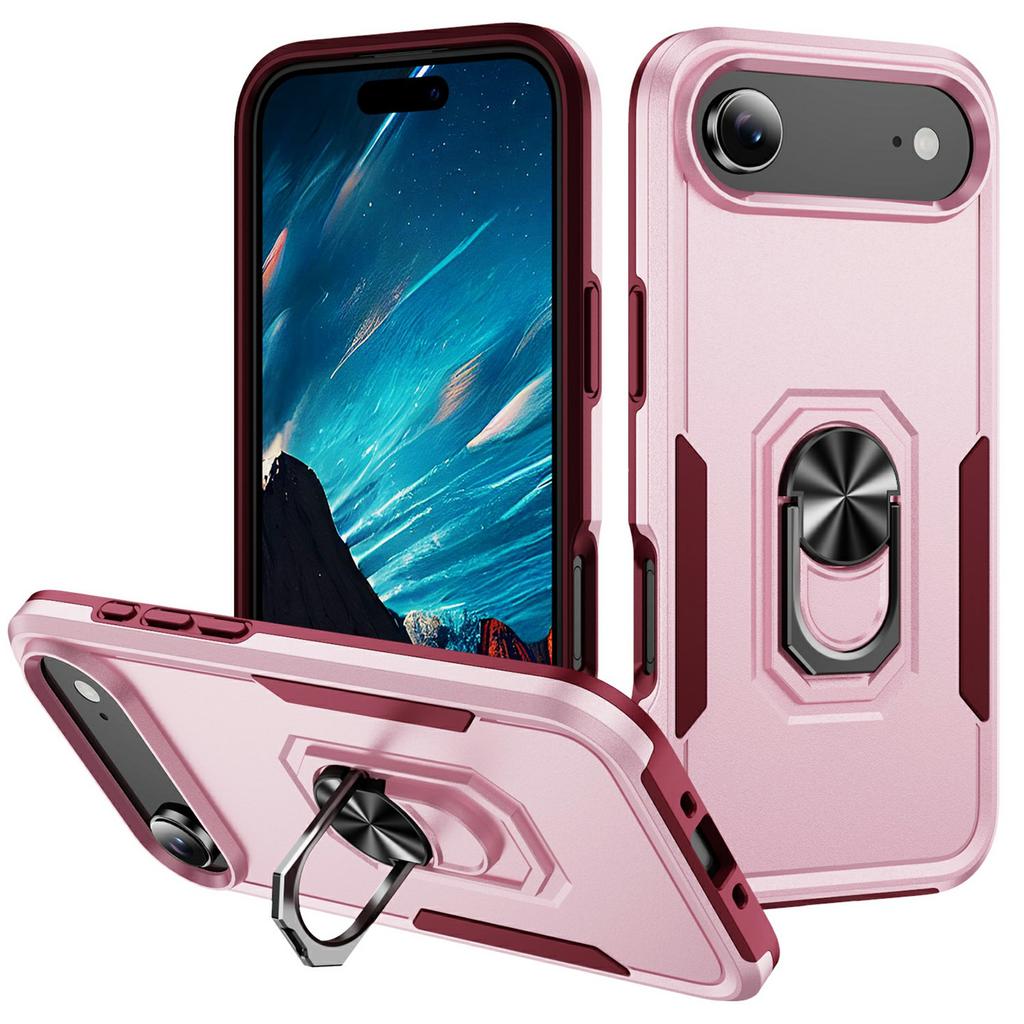 For iPhone Air Case Military Grade Ring Kickstand PC + TPU Phone Cover
