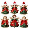 12pcs Wooden Christmas Tree Decor Colorful Design Ornament Christmas Hanging Shiny 2D Flat Girl-Shaped Pendant Outdoor Indoor