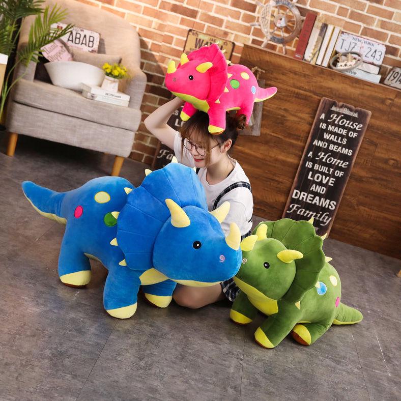 Cute Triceratops Plush Toy - Dinosaur Cushion Doll for Kids' Birthday Gift