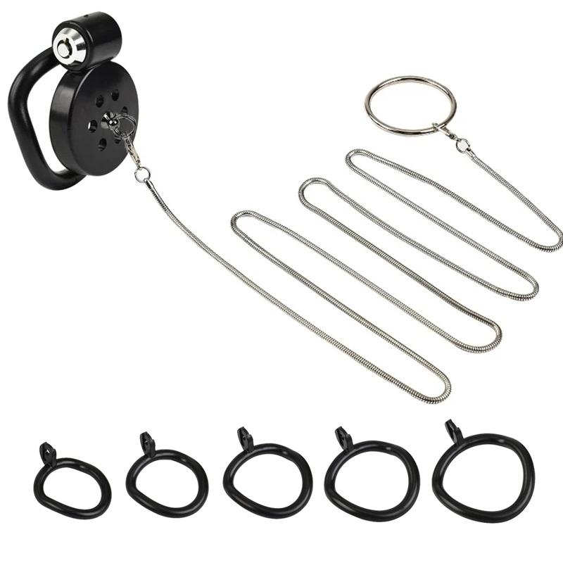 Pink Small Male Chastity Cage Set – Bird Cage Design with 5 Cock Rings & Urethral Sound Plug, Slave Play &  Sex Toys