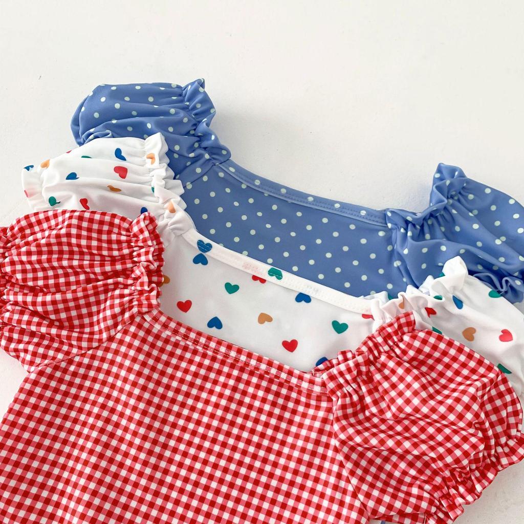 Ensemble de maillot de bain pour bébé de style coréen: Grenouillère pour Bébé Fille & Bonnet de Bain pour Vêtements de Plage d'Été