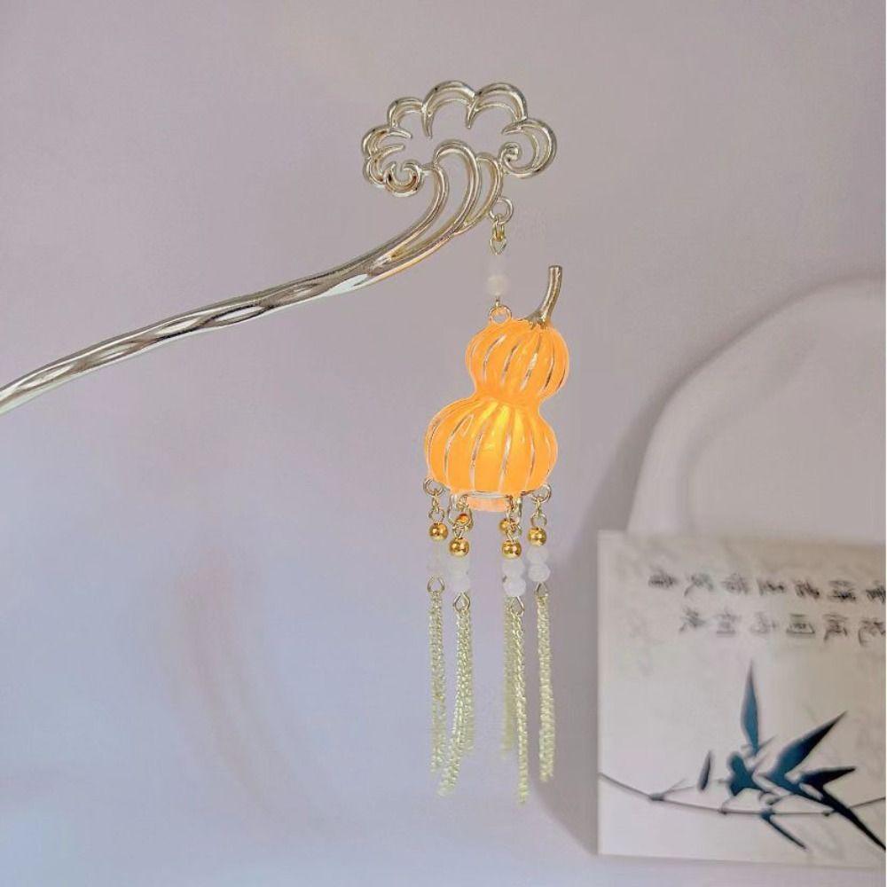 Luminescent Glowing Lantern Hairpin LED Light Butterfly Hairpin  Hair Sticks for Long Hair