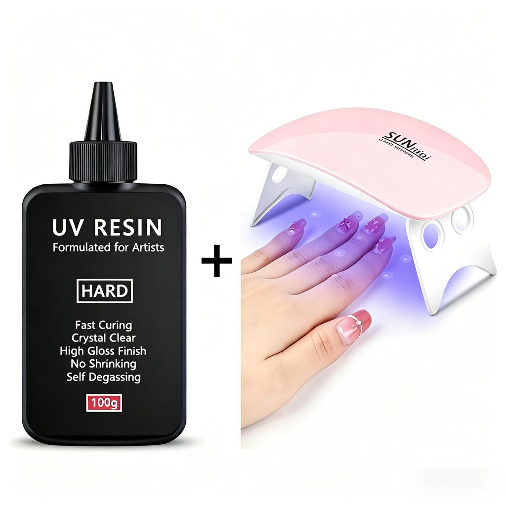 Crystal Clear Hard UV Resin Upgraded Formula Ultraviolet Fast Curing Resin for Jewelry Making, Hard Transparent Solar Cure Resin