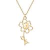 Kinitial Birth Flower Pendants Necklaces For Women Jewelry Ankh Cross Egyptian Leaves Moon Sun Butterfly Chain Choker Collares