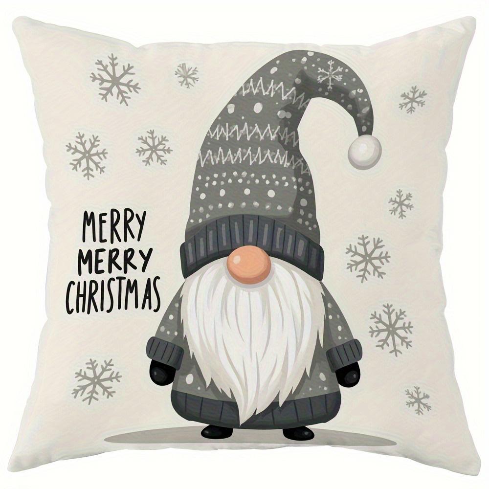 

Festive Christmas Pillowcases: Snowman, Gnome, and Tree Designs for Cozy Holidays! Sofa cushion cover New Year home decoration 16x16Inch
