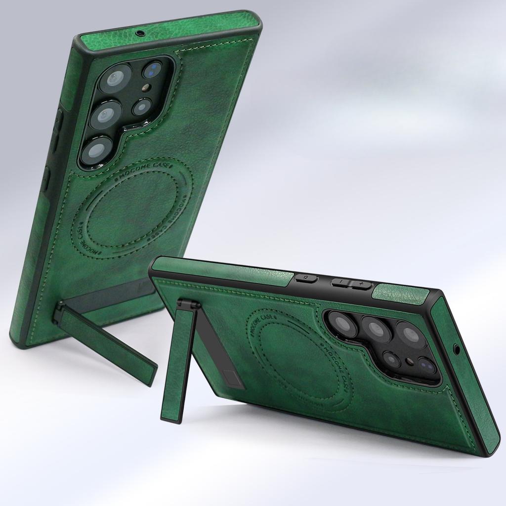 Crystal Shield Leather Case Suitable for Samsung S25 EDGE High End Leather Magnetic Suction Mobile Phone Case S24ultra Stealth Bracket