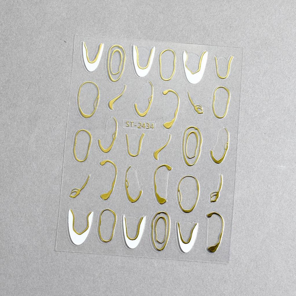 Minimalist 3D Heart & LOVE Line Nail Stickers - Popular TikTok & Xiaohongshu Nail Decals