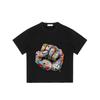Black T Shirt with Colorful Graffiti Fist Print for Casual Wear