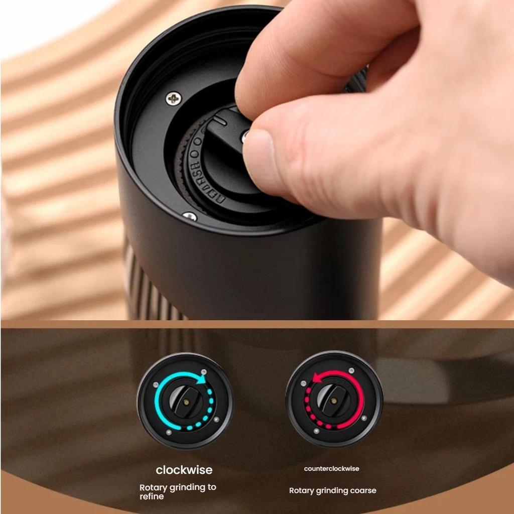 CLITON Portable Espresso Machine, 12V Car Cordless Handheld Semi-Automatic Coffee Maker with Coffee Grinder