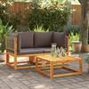 Vidaxl Garden Corner Sofas With Cushions, 2 Pcs, Acacia Wood