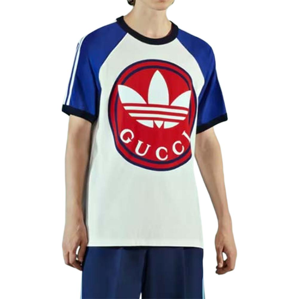 GUCCI x Adidas Originals SS23 T Shirt Men's Ivory White 722938-XJE1F-9221