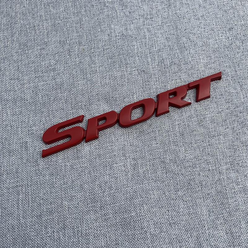 3D Metal Black Logo Sport Emblem Letters Sticker Car Front Grill Badge Trunk Decal For Sport Sticker Accessories