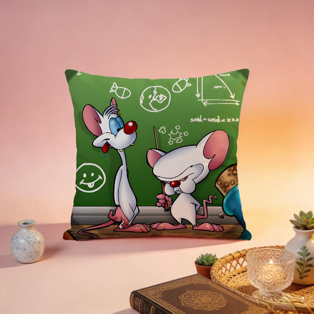Fashion PPinky and the Brainful Cushion Cover Premium SkinFriendly Pillow Case MultiPurpose for Home Office Travel