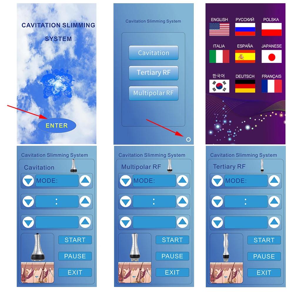 40KHz 3-in-1 Ultrasonic Cavitation RF Beauty Device with Stand - Body Shaping, Facial Tightening & Lifting Massage Machine