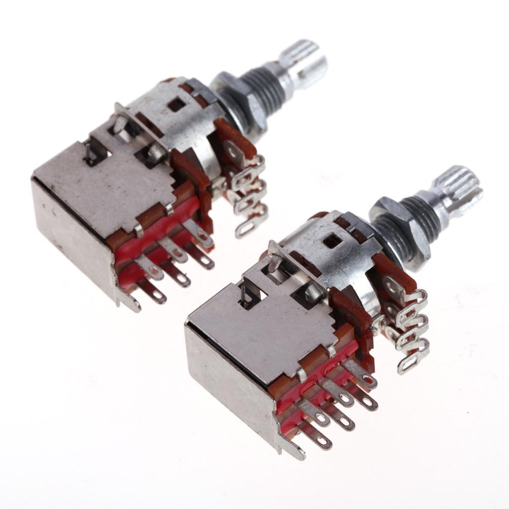 Chrome Guitar Switch Knob A500K B500K A250K B250K Push Pull Guitar Control Pot Potentiometer Volume Potentiometers Guitar Parts