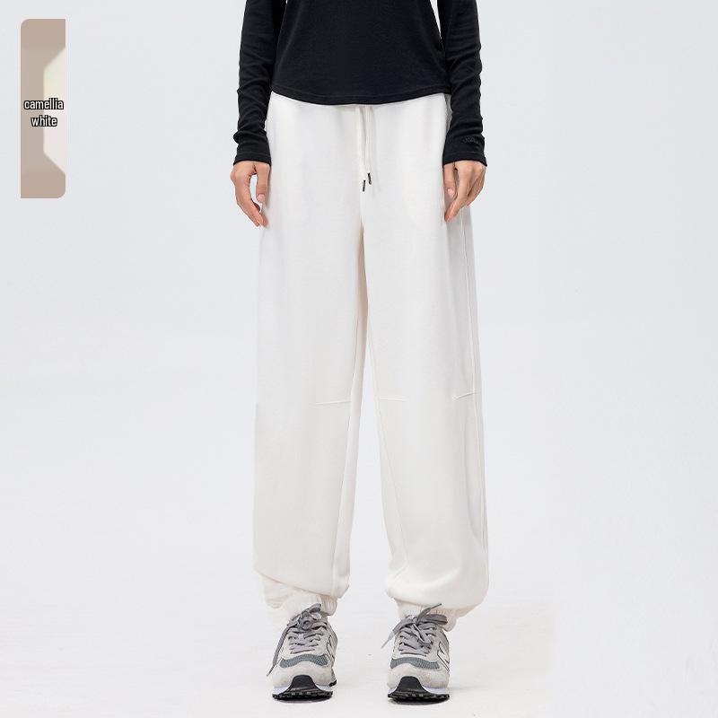 Women's Fleece-Lined Harem Pants: High Waist, Cuffed, Solid Color Sweatpants for Autumn/Winter