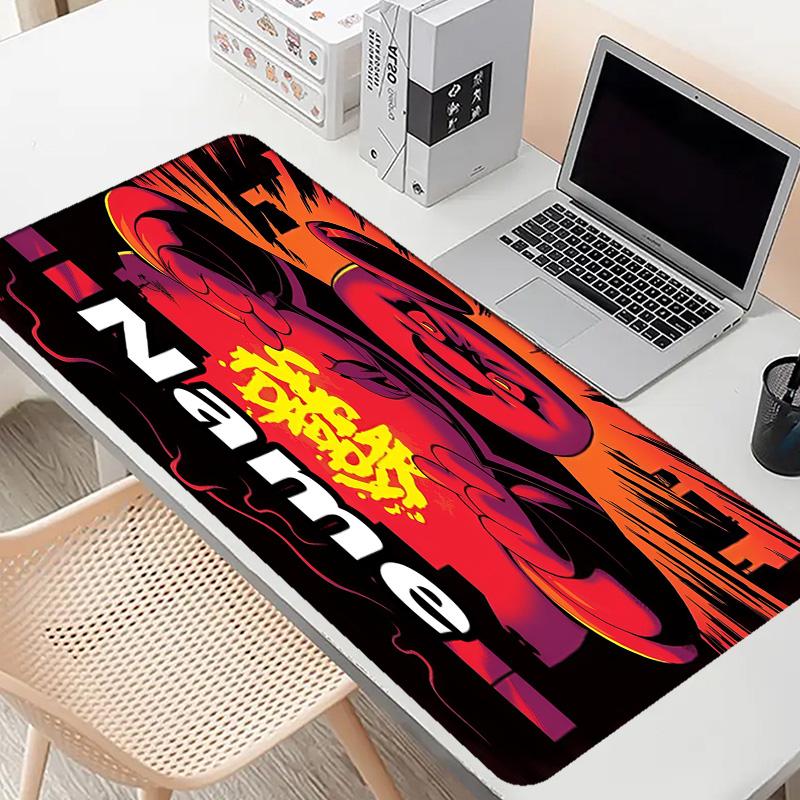 Custom Name Personalized Ghostbusters Pattern Mousepad, Laptop PC Desk Mat, Decorative Desk Mat for Home Keyboard Pad Gift
