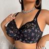 Plus‑Size Sexy Bra Printed Pure‑Desire Style Deep‑V Push‑Up Lingerie for Full Figure