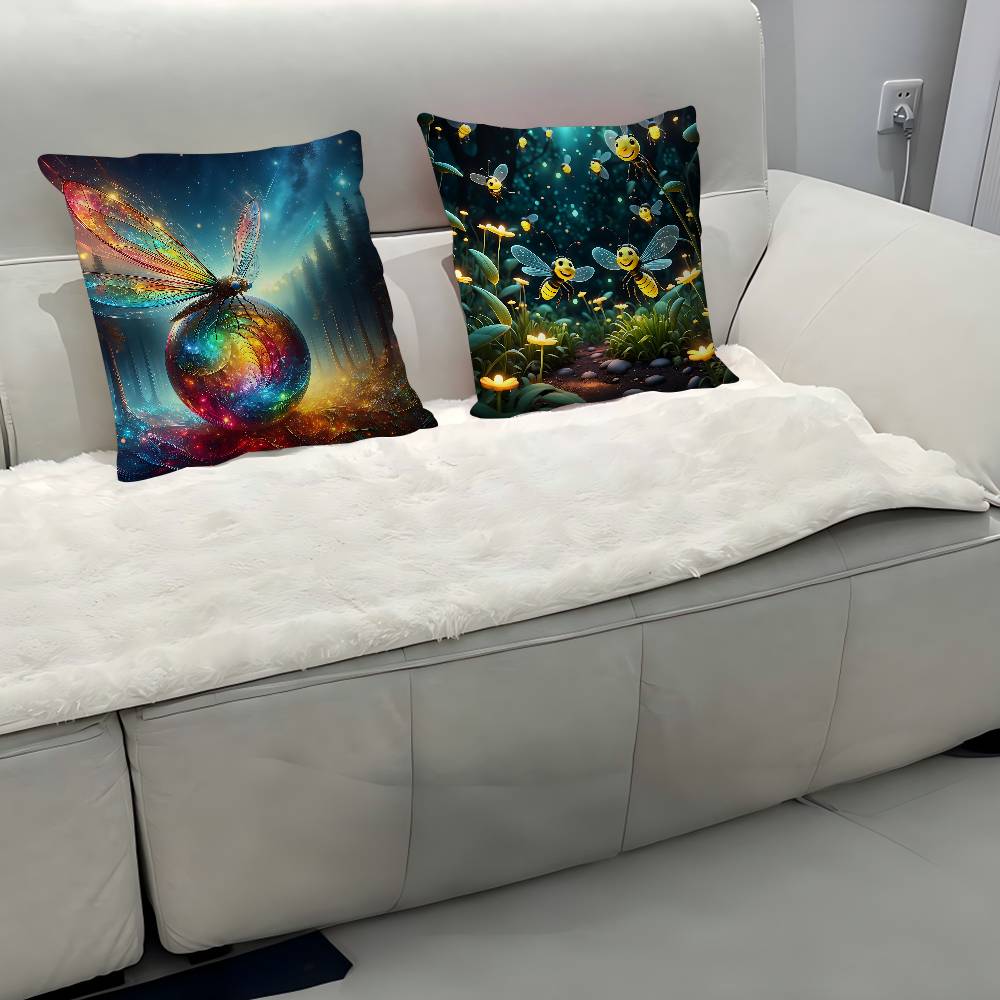 Cartoon F-Firefly Pillow Case Removable Washable Cushion Cover – All-Season Soft Linen