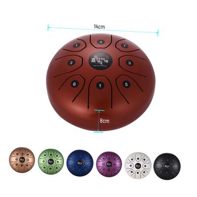 5.5 Inch C Key Steel Tongue Drum Mini 8-Tone Steel Hand Pan Drum Percussion Instrument with Drum Mallets Carry Bag New