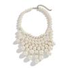 Pearls Beaded Fringe Necklace Adjustable Length Neckchain Multi-layer Clavicle Chain Jewelry for Parties and Daily Wear