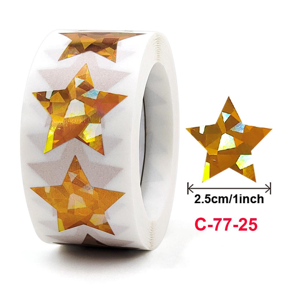 500pcs Colorful Star Adhesive Holographic Star Stickers Scrapbook Sticker Roll Labels For Kids DIY Gift Kids Reward School Craft