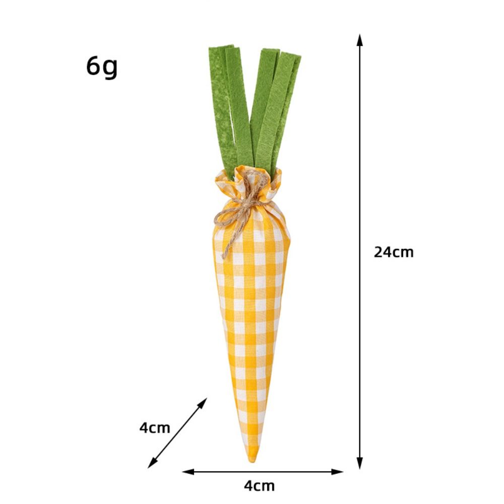 Decorazione pasquale con bambola di carota in tessuto appesa, giocattolo per feste.