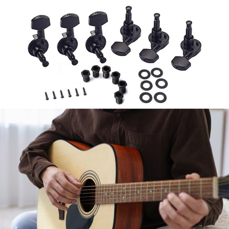 6Pcs Metal Guitar String Tuning Peg Replacement Guitar Machine Head Knobs Tuning Key Acoustics Guitar Tuner Enduring