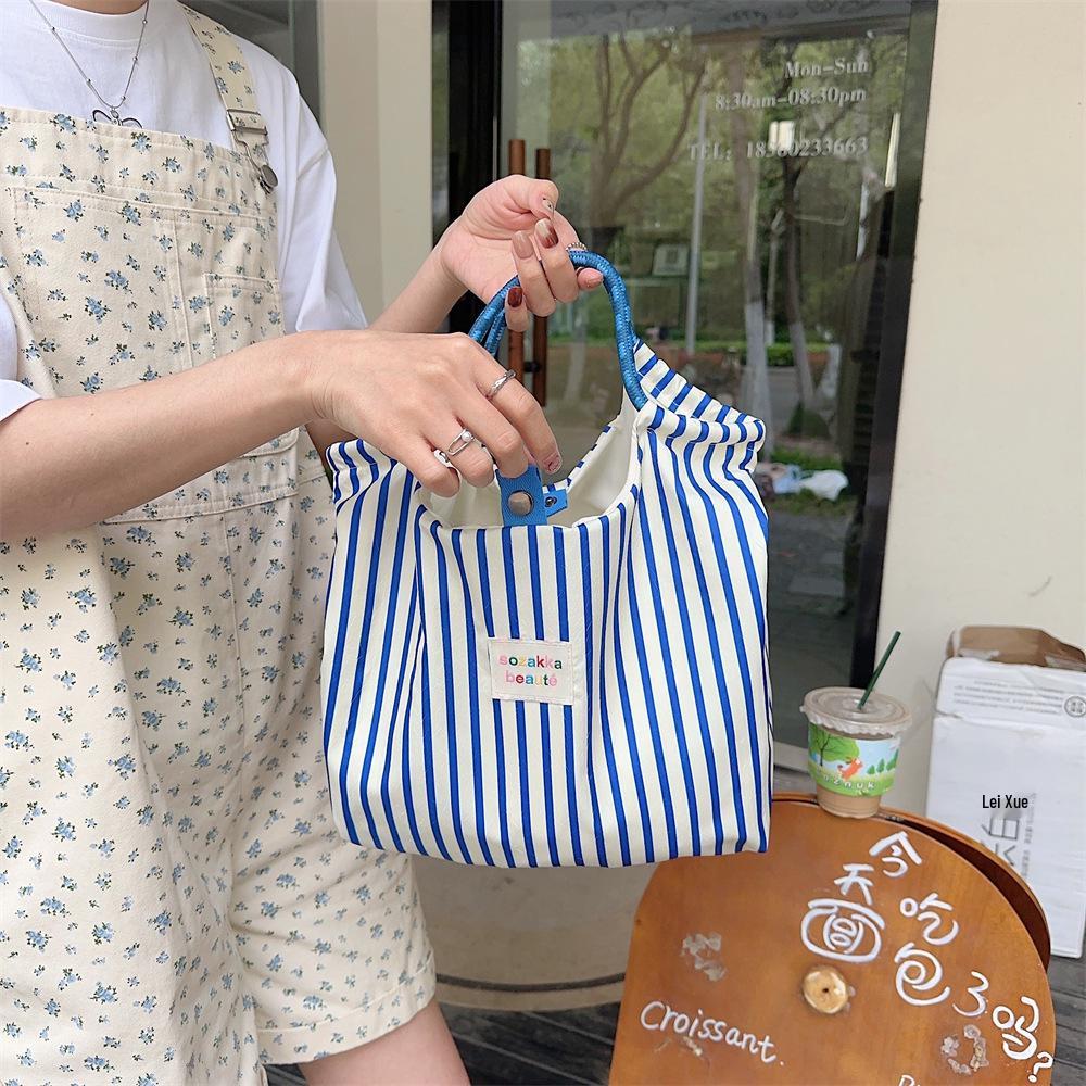 Korean Cartoon Canvas Tote Bag for Women - Large Capacity Handbag for Shopping & Work