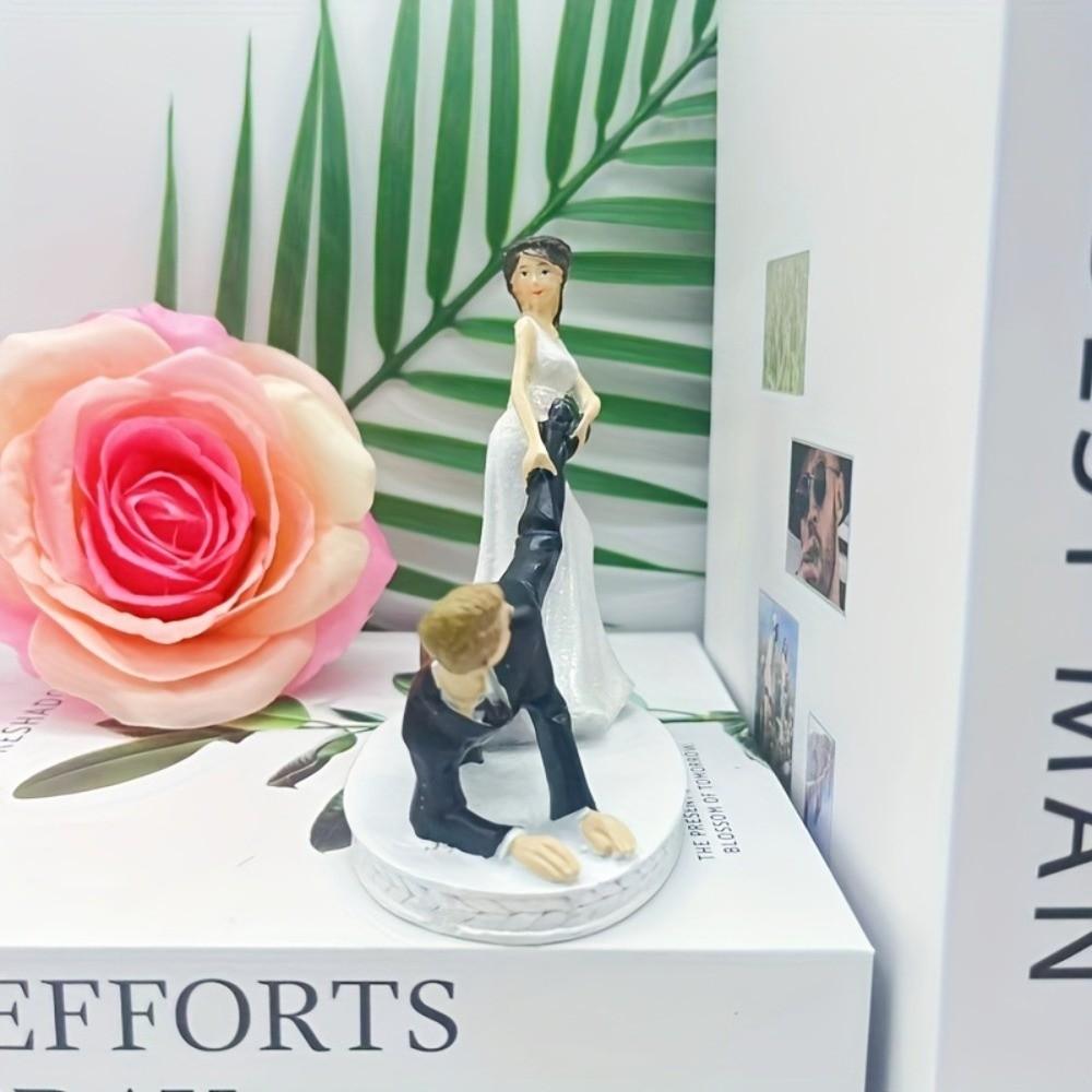 Statues Crafts Bride And Groom Sculpture Rustic Wedding Decor Black and White Design Bride And Groom Statues Resin
