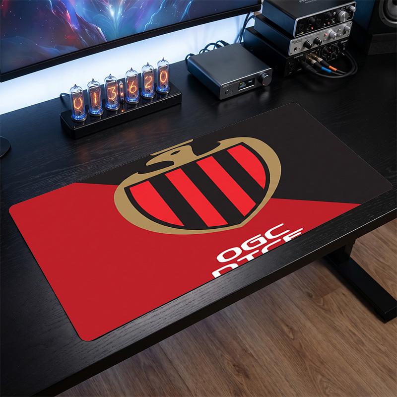 OGC Nice FC Theme Pattern Mouse Pad, Soccer Logo Design XXL Gaming Desk Mat Non-Slip Computer Mouse Pad