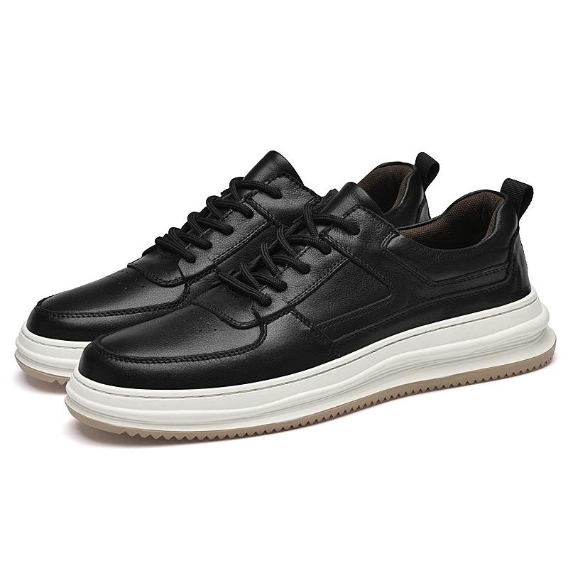 Men's Shoes Cowhide Casual Leather Shoes Men's Breathable Trend Soft Sole Tooling Shoes British Sports Shoes Casual Board Shoes Men