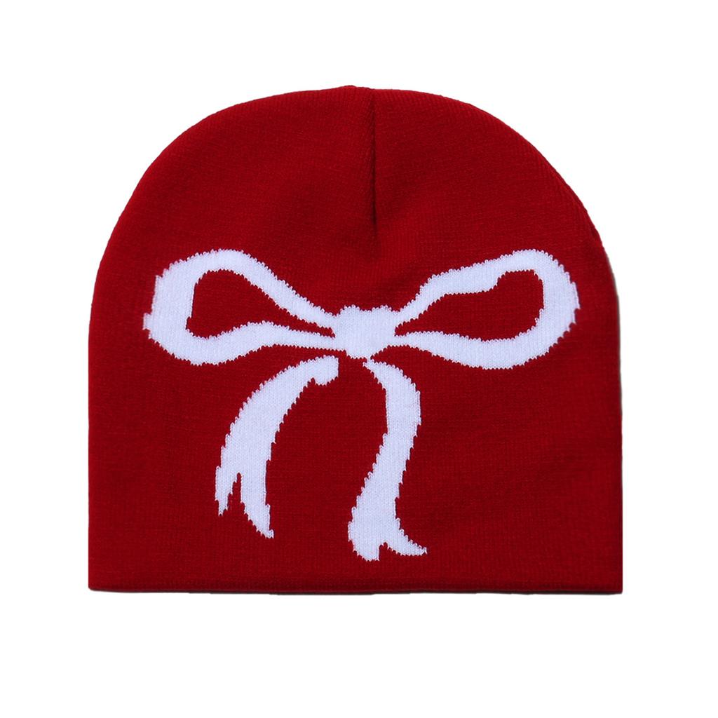2025 New Trendy Brand Bow Knitted Hat Brimless Cap Casual Versatile Winter Hat Cold Hat Women