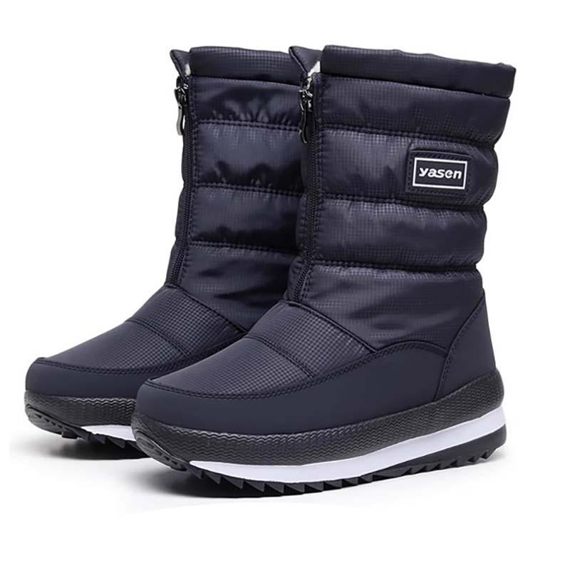 Winter Snow Boots Women's Velvet Thick Soled Warm Shoes Outdoor Waterproof Non Slip Mid Tube Boot
