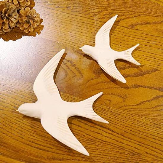 Wandbehang Vogel S L Set Dekoration, Design & Größen, 2-teilig (Weiß)