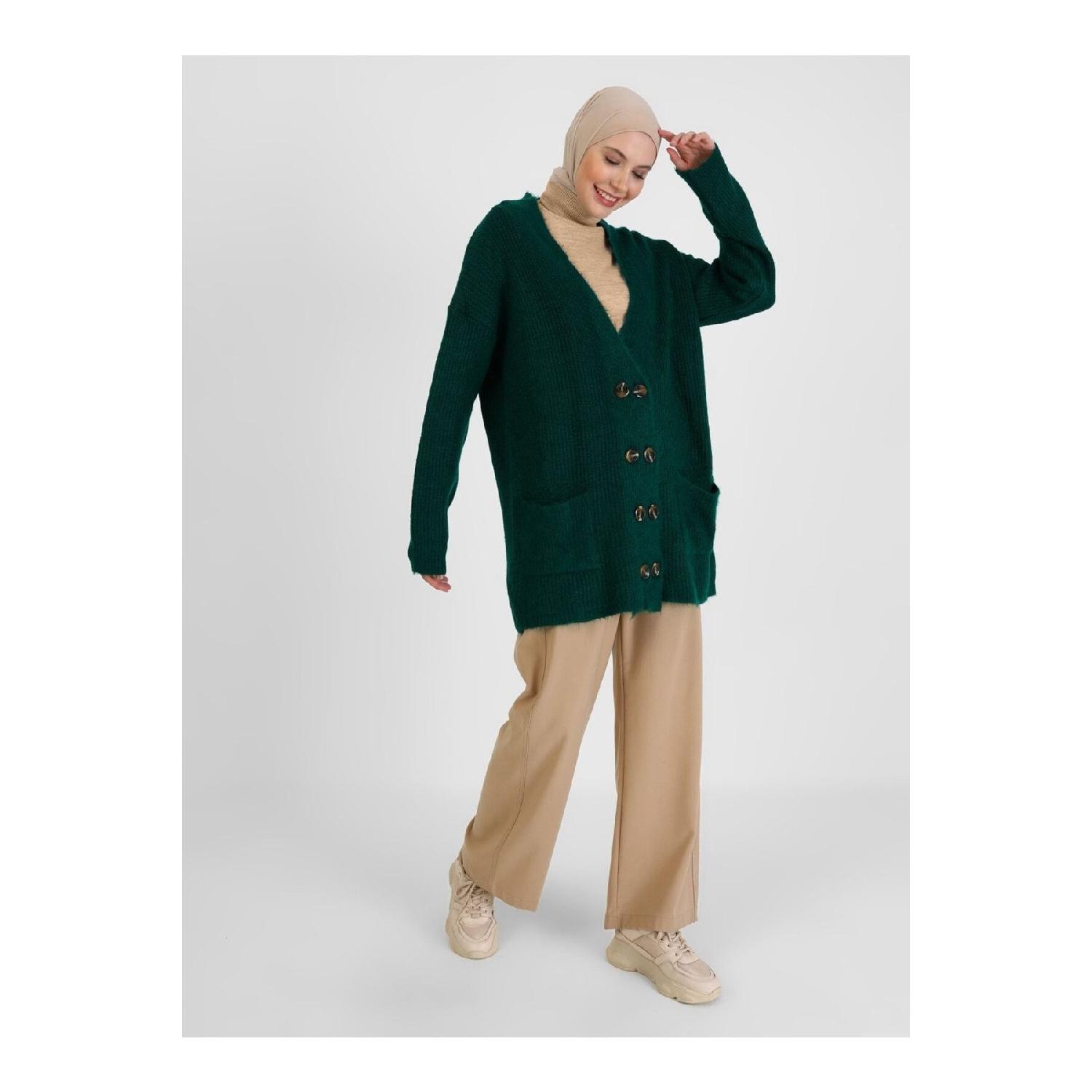 

Jacket Form Soft Knitwear Cardigan - Emerald Green - Casual