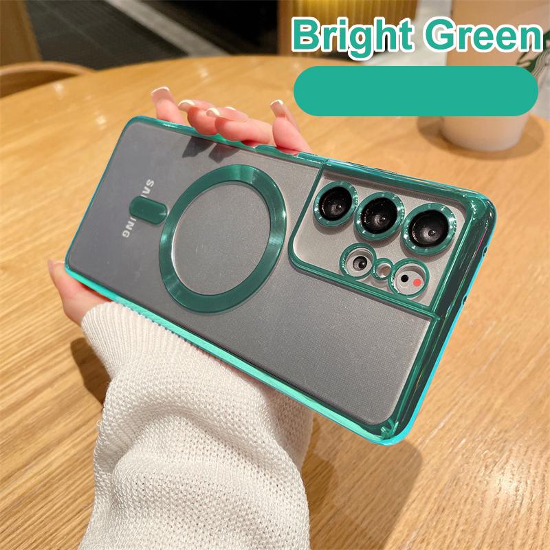 

Оригинальный беспроводной магнитный чехол с покрытием для чехла Magsafe Samsung Galaxy S21 Fe S22 Plus S23 S24 Ultra Glass Full Camera Protection For S24