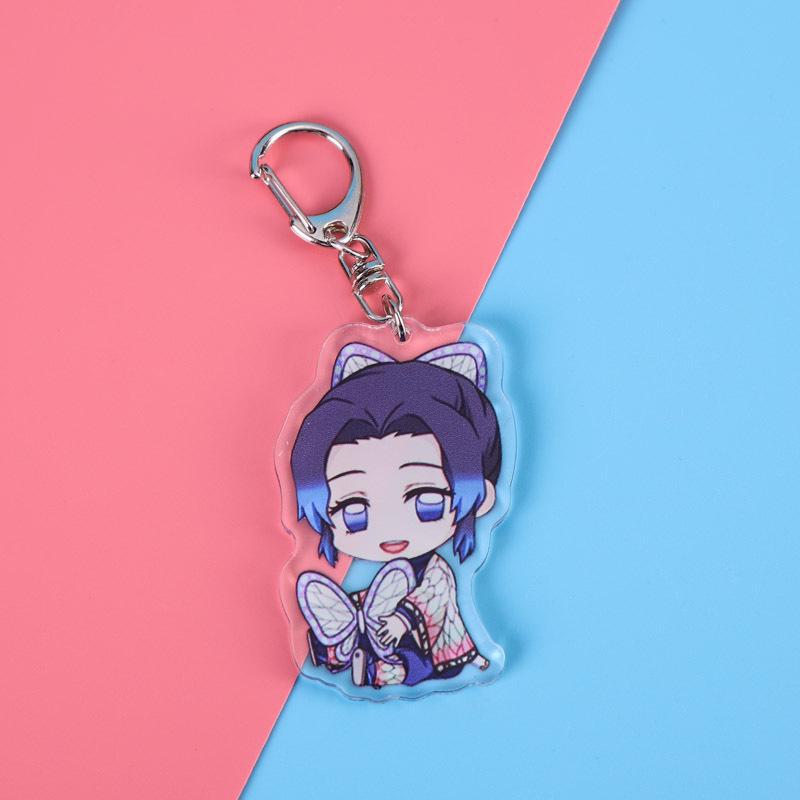 Juego de llaveros acrílicos del anime Demon Slayer con Kanao, Nezuko, Shinobi, Mitsuri y Tanjiro