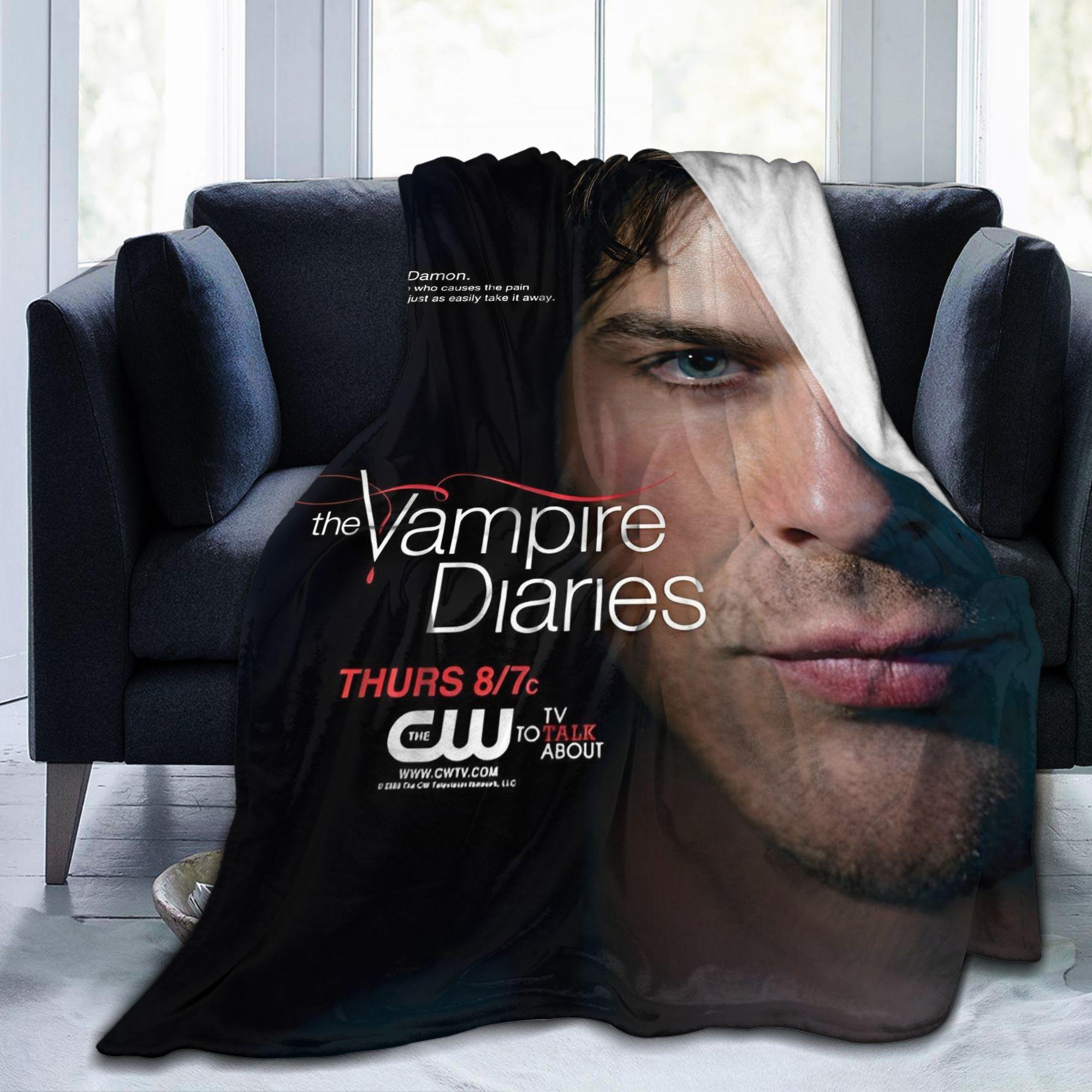 The Vampire Diaries Damon Salvatore Blanket Flannel  Winter  Breathable Soft Throw Blanket for Sofa Bedroom Bedspread 75X95CM