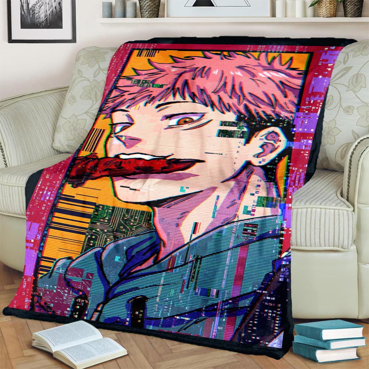 

Jujutsu Kaisen Warm Flannel Blanket Print for Bedrooms, Sofas, Beds, Chairs, Picnics, Travel Use 75x90cm