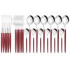 24pcs Black Gold Cutlery Set Mirror Stainless Steel Dinnerware Set Knife Fork Spoon Tableware Flatware Set Dishwasher Safe Kitchen Wedding Accessories