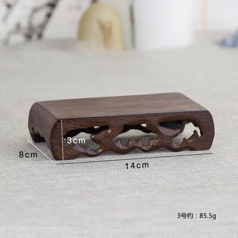 Vintage Wooden Tea Tray Rectangle Teapot Vase Display Stand Bonsai Statues Stone Pedestal Display Pedestal Flowerpot Home Decor