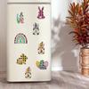8Pcs Easter Rabbit Diamond Art Fridge Magnet Diamond Art Magnets Decals Diamond Painting Fridge Magnet for DIY Crafts Party Gift