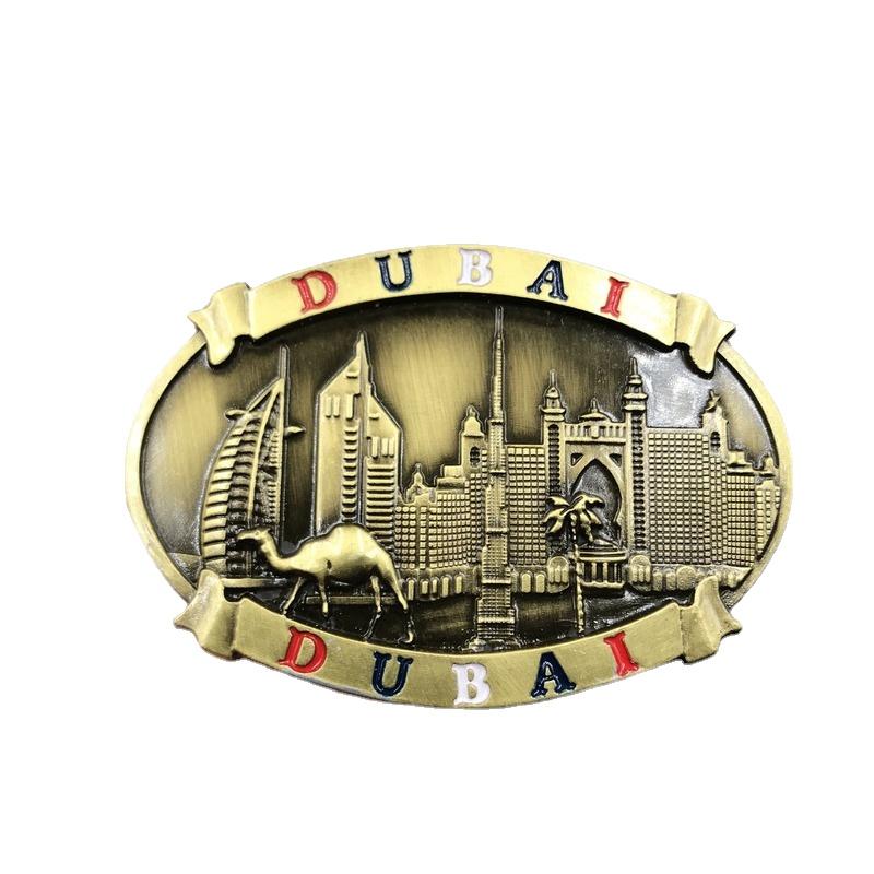Dubai Travelling Souvenirs Metallic Fridge Magnets Austria UAE Tourist Souvenirs Metal Magnetic Stickers for Fridge Home Decor