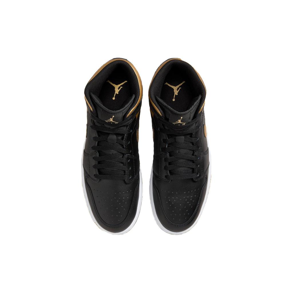 Air Jordan 1 Mid Čierna Metalická Zlatá Pánske Tenisky Biela DQ8426-071