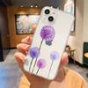 sunflower Flower Lavender Purple Luxury Transparent Phone Case For iPhone 15 16 14 13 12 11 Pro Max XS X XR SE 7 8 Plus Cover